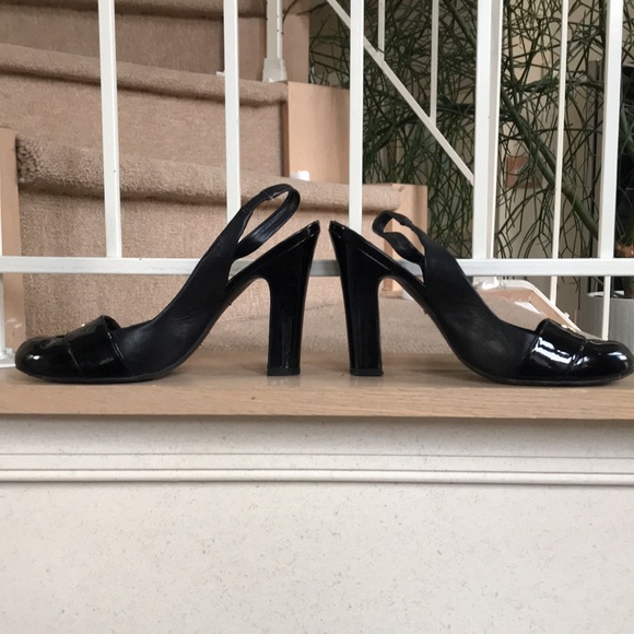 Tory Burch sling back black pumps size 7.5 - Picture 4 of 11